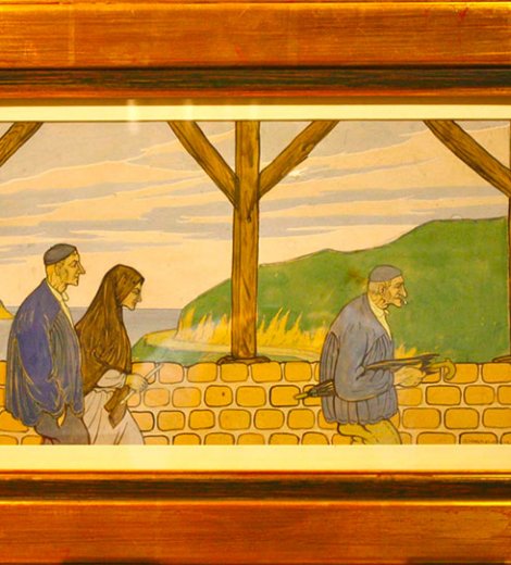 Vascos a la iglesia – Lápiz Gouache sobre papel – c1920