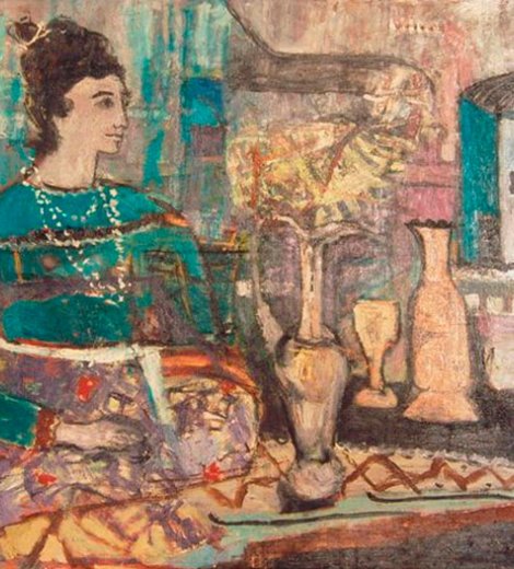 Interior con figura