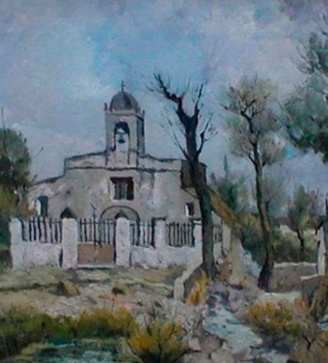 Paisaje con iglesia