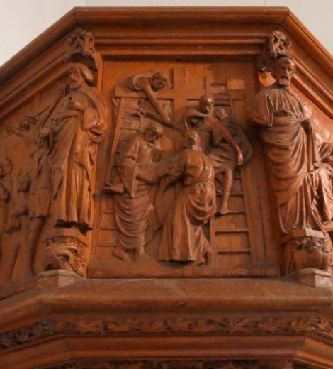 Púlpito de la Iglesia San Cayetano, detalle