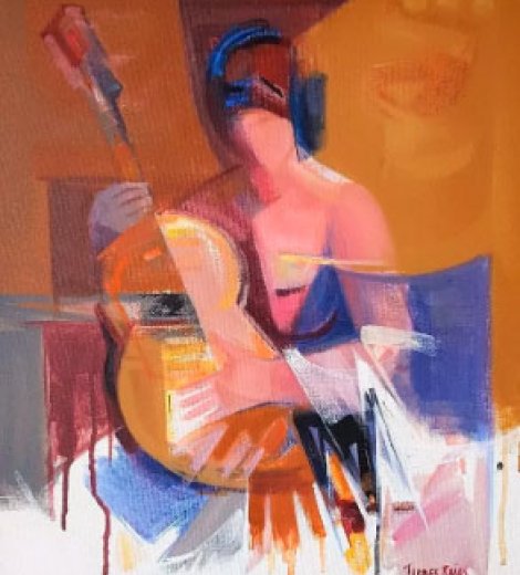 Mujer y guitarra