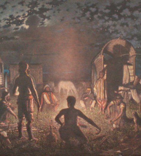 Gauchos alrededor del fuego