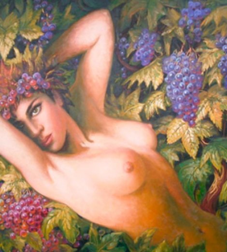 Desnudo entre vides