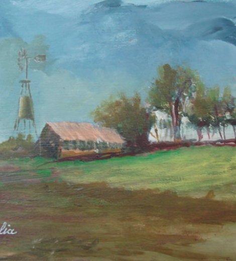 Paisaje con molino